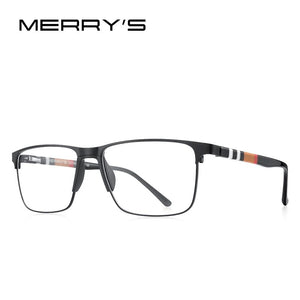Square Glasses Frame Business Titanium Alloy Eyewear Acetate Legs Myopia Prescription Eyeglasses S2255