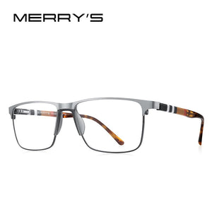 Square Glasses Frame Business Titanium Alloy Eyewear Acetate Legs Myopia Prescription Eyeglasses S2255