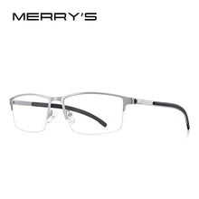 Load image into Gallery viewer, MERRYS DESIGN Men Titanium Alloy Glasses Frame Half Optical Frame Myopia Prescription Optical Eyewear Alloy Rubber Temples S2158