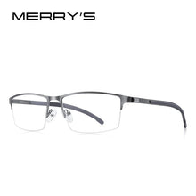 Load image into Gallery viewer, MERRYS DESIGN Men Titanium Alloy Glasses Frame Half Optical Frame Myopia Prescription Optical Eyewear Alloy Rubber Temples S2158