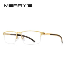 Load image into Gallery viewer, MERRYS DESIGN Men Titanium Alloy Glasses Frame Half Optical Frame Myopia Prescription Optical Eyewear Alloy Rubber Temples S2158