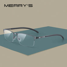 Load image into Gallery viewer, MERRYS DESIGN Men Titanium Alloy Glasses Frame Half Optical Frame Myopia Prescription Optical Eyewear Alloy Rubber Temples S2158