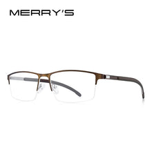 Load image into Gallery viewer, MERRYS DESIGN Men Titanium Alloy Glasses Frame Half Optical Frame Myopia Prescription Optical Eyewear Alloy Rubber Temples S2158