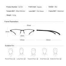 Load image into Gallery viewer, MERRYS DESIGN Men Titanium Alloy Glasses Frame Half Optical Frame Myopia Prescription Optical Eyewear Alloy Rubber Temples S2158