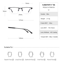 Load image into Gallery viewer, Men Titanium Alloy Glasses Frame Male Square Eye Myopia Prescription Eyeglasses Male Half Optical S2064