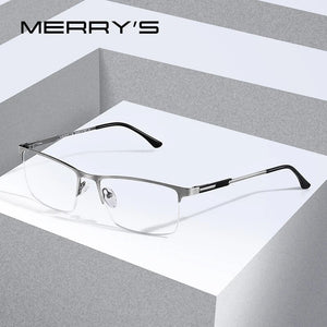 Men Titanium Alloy Glasses Frame Male Square Eye Myopia Prescription Eyeglasses Male Half Optical S2064