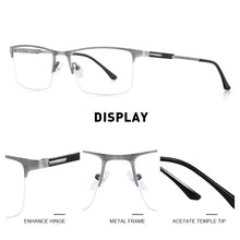 Load image into Gallery viewer, Men Titanium Alloy Glasses Frame Male Square Eye Myopia Prescription Eyeglasses Male Half Optical S2064
