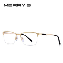 Load image into Gallery viewer, MERRYS DESIGN Men Titanium Alloy Glasses Frame Male Square Ultralight Eye Myopia Prescription Eyeglasses Male Half S2125