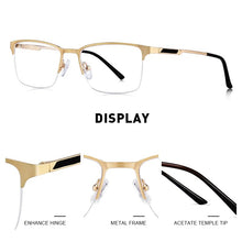 Load image into Gallery viewer, MERRYS DESIGN Men Titanium Alloy Glasses Frame Male Square Ultralight Eye Myopia Prescription Eyeglasses Male Half S2125