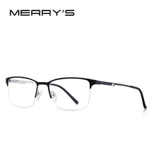 Load image into Gallery viewer, MERRYS DESIGN Men Titanium Alloy Glasses Frame Male Square Ultralight Eye Myopia Prescription Eyeglasses Male Half S2125