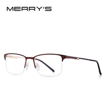 Load image into Gallery viewer, MERRYS DESIGN Men Titanium Alloy Glasses Frame Male Square Ultralight Eye Myopia Prescription Eyeglasses Male Half S2125