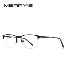 Load image into Gallery viewer, MERRYS DESIGN Men Titanium Alloy Glasses Frame Male Square Ultralight Eye Myopia Prescription Eyeglasses Male Half S2125
