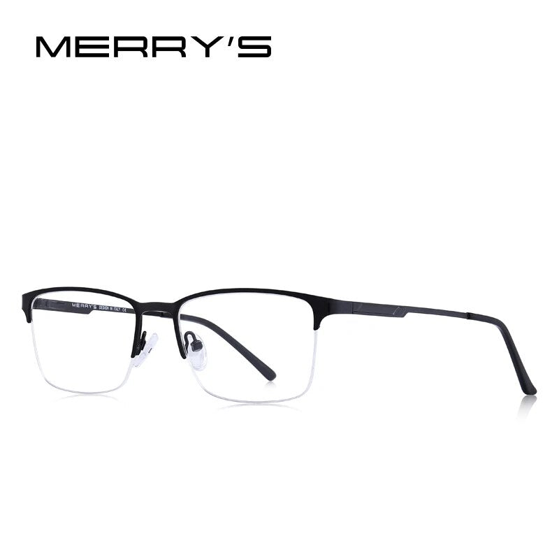 MERRYS DESIGN Men Titanium Alloy Glasses Frame Male Square Ultralight Eye Myopia Prescription Eyeglasses Male Half S2125