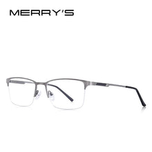 Load image into Gallery viewer, MERRYS DESIGN Men Titanium Alloy Glasses Frame Male Square Ultralight Eye Myopia Prescription Eyeglasses Male Half S2125