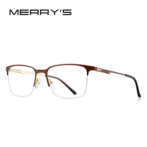 MERRYS DESIGN Men Titanium Alloy Glasses Frame Optical Frame Business Style Myopia Prescription Eyeglasses S2178