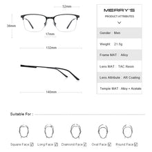 Load image into Gallery viewer, MERRYS DESIGN Men Titanium Alloy Glasses Frame Optical Frame Business Style Myopia Prescription Eyeglasses S2178