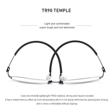 Load image into Gallery viewer, Titanium Alloy Optical Glasses Frame Ultralight Oval Men Prescription Eyeglasses Antiskid Silicone Legs S2365