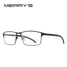 Load image into Gallery viewer, MERRYS DESIGN Men Titanium Alloy Optical Glasses Frame Ultralight Square Myopia Prescription Eyeglasses Antiskid Silicone S2186