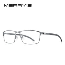 Load image into Gallery viewer, MERRYS DESIGN Men Titanium Alloy Optical Glasses Frame Ultralight Square Myopia Prescription Eyeglasses Antiskid Silicone S2186