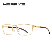 Load image into Gallery viewer, MERRYS DESIGN Men Titanium Alloy Optical Glasses Frame Ultralight Square Myopia Prescription Eyeglasses Antiskid Silicone S2186