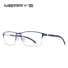 Load image into Gallery viewer, MERRYS DESIGN Men Titanium Alloy Optical Glasses Frame Ultralight Square Myopia Prescription Eyeglasses Antiskid Silicone S2186