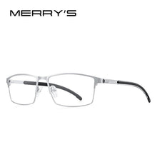 Load image into Gallery viewer, MERRYS DESIGN Men Titanium Alloy Optical Glasses Frame Ultralight Square Myopia Prescription Eyeglasses Antiskid Silicone S2186