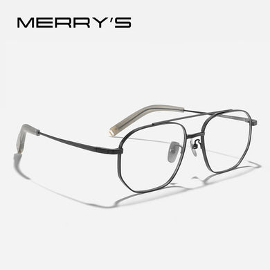 MERRYS DESIGN Pure Titanium Glasses Frame For Men Classic Square Prescription Eyeglasses Ultra Light Optical Eyewear S2548