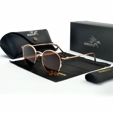 MINCL Brand Vintage Round Black Sunglasses Women Men Gold Frame Sun Glasses Women's Men's Retro Driving Goggles Uv400 NX