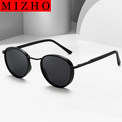 MIZHO Brand Driving Polarized Sunglasses Men Round  COOL Plastic Titanium  Sun Glasses Man UV Protection