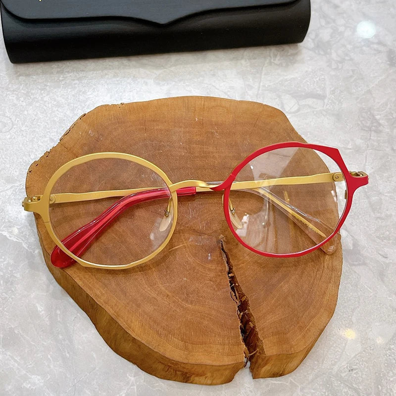 MM-0038 Japanese Designer Brand Glasses Frames Round Personalized Eyeglasses Classical Men Eye  Sunglasses Accessory