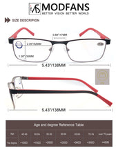 Load image into Gallery viewer, MODFANS 2023 new square metal blue light blocking reading glasses for women men  business, diopter + 1.0 ~ +3.5