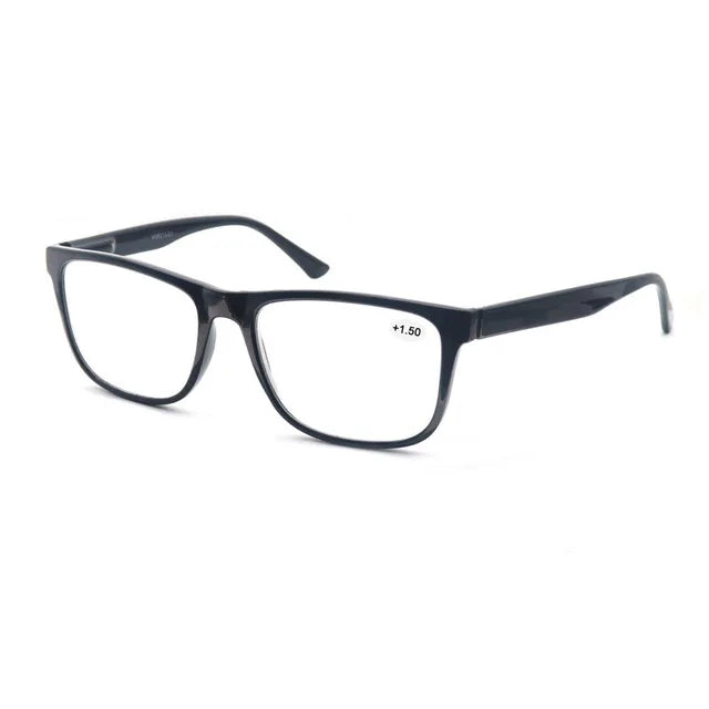 MODFANS Oversize Reading Glasses Men Readers Glasses Rectangle Classic Frame Lightweight Wear Spring Hinge with Diopter-MSR213