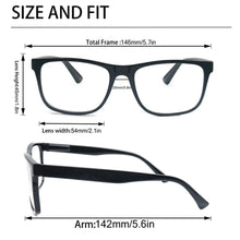 Load image into Gallery viewer, MODFANS Oversize Reading Glasses Men Readers Glasses Rectangle Classic Frame Lightweight Wear Spring Hinge with Diopter-MSR213