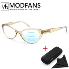 Load image into Gallery viewer, MODFANS Women Multifocal Reading Glasses Anti Blue Ray Glasses Effectively Mitigate Visual Fatigue and Dry Eyes - Apricot