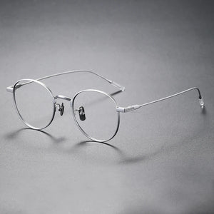 MOMOJA  Business Eyewear Round Retro Pure Titanium Eyeglasses Optical Prescription Glasses Frame For Men And Women 80804
