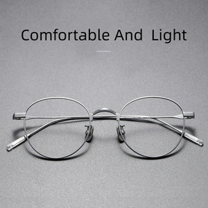 MOMOJA  Business Eyewear Round Retro Pure Titanium Eyeglasses Optical Prescription Glasses Frame For Men And Women 80804