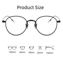 Load image into Gallery viewer, MOMOJA  Business Eyewear Round Retro Pure Titanium Eyeglasses Optical Prescription Glasses Frame For Men And Women 80804