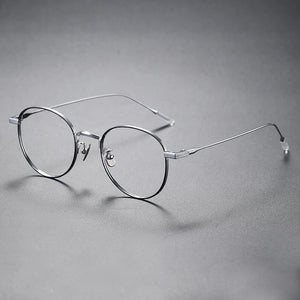 MOMOJA  Business Eyewear Round Retro Pure Titanium Eyeglasses Optical Prescription Glasses Frame For Men And Women 80804