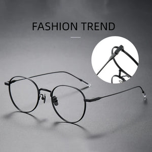 MOMOJA  Business Eyewear Round Retro Pure Titanium Eyeglasses Optical Prescription Glasses Frame For Men And Women 80804