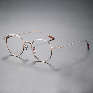 MOMOJA  Business Eyewear Round Retro Pure Titanium Eyeglasses Optical Prescription Glasses Frame For Men And Women 80804