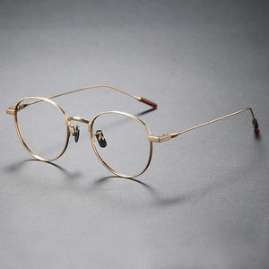 MOMOJA  Business Eyewear Round Retro Pure Titanium Eyeglasses Optical Prescription Glasses Frame For Men And Women 80804