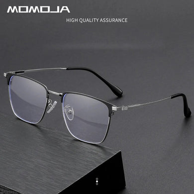 MOMOJA   Fashion Retro Polygon Spectacle Frame Ultra Light Alloy Eyeglasses Optical Prescription Frames Man Woman Eyewear9708