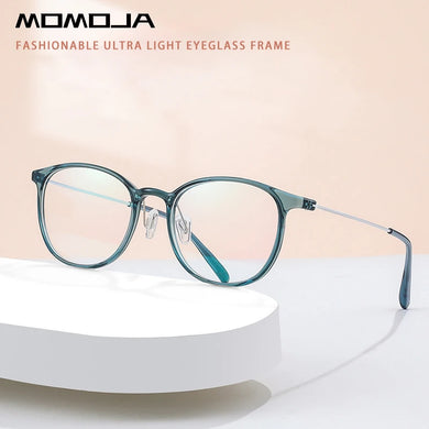 MOMOJA   Retro Round Eyewear Ultra Light TR90 Optical Prescription Glasses Frame Man Woman Transparent Spectacle 002