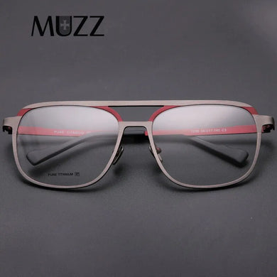 MUZZ Pure IP Titanium Men Frame Retro Prescription Glasses Frame Myopia Optical Eyeglasses for Women Square Pilot Lens Eyewear