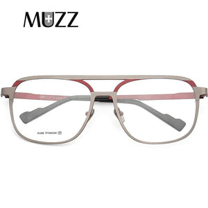 MUZZ Pure IP Titanium Men Frame Retro Prescription Glasses Frame Myopia Optical Eyeglasses for Women Square Pilot Lens Eyewear