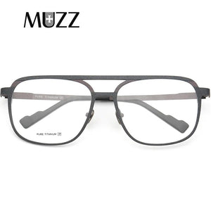 MUZZ Pure IP Titanium Men Frame Retro Prescription Glasses Frame Myopia Optical Eyeglasses for Women Square Pilot Lens Eyewear