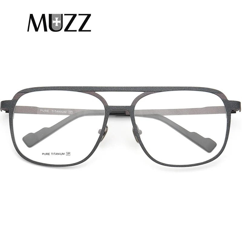 MUZZ Pure IP Titanium Men Frame Retro Prescription Glasses Frame Myopia Optical Eyeglasses for Women Square Pilot Lens Eyewear