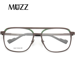 MUZZ Pure IP Titanium Men Frame Retro Prescription Glasses Frame Myopia Optical Eyeglasses for Women Square Pilot Lens Eyewear