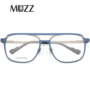 MUZZ Pure IP Titanium Men Frame Retro Prescription Glasses Frame Myopia Optical Eyeglasses for Women Square Pilot Lens Eyewear