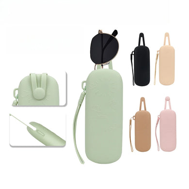 Magnetic Silicone Sunglasses Bag Waterproof Soft Cosmetic Storage Bag Solid Color Eyeglasses Protective Case Glasses Case